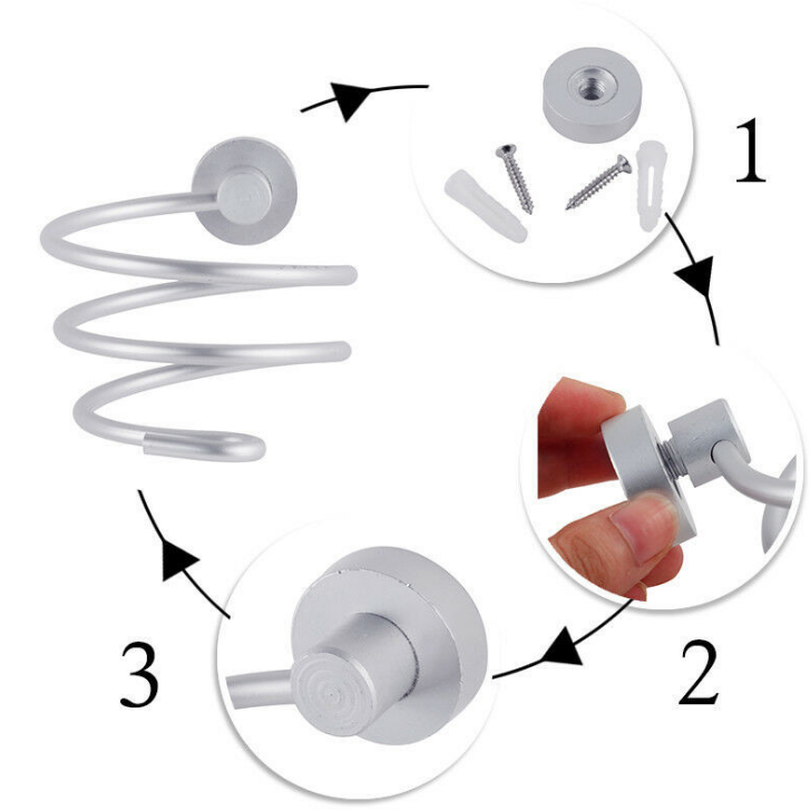 Aluminum Hair Dryer Holder Wall Mount